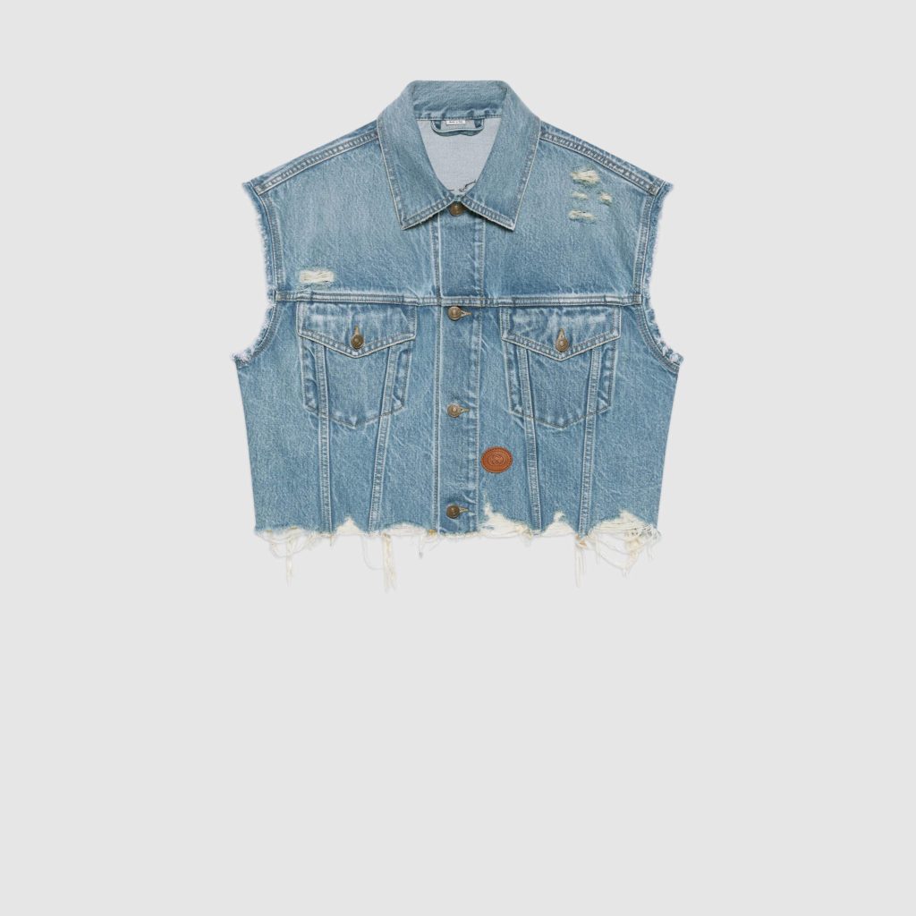 Disney x Gucci Donald Duck eco washed denim vest