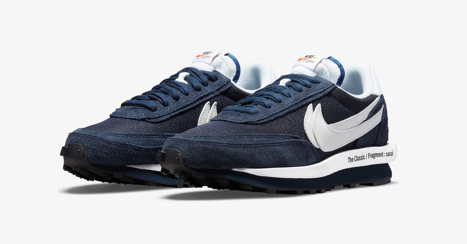 Nike x Sacai x Fragment LDWaffle sneakers in Blue Void